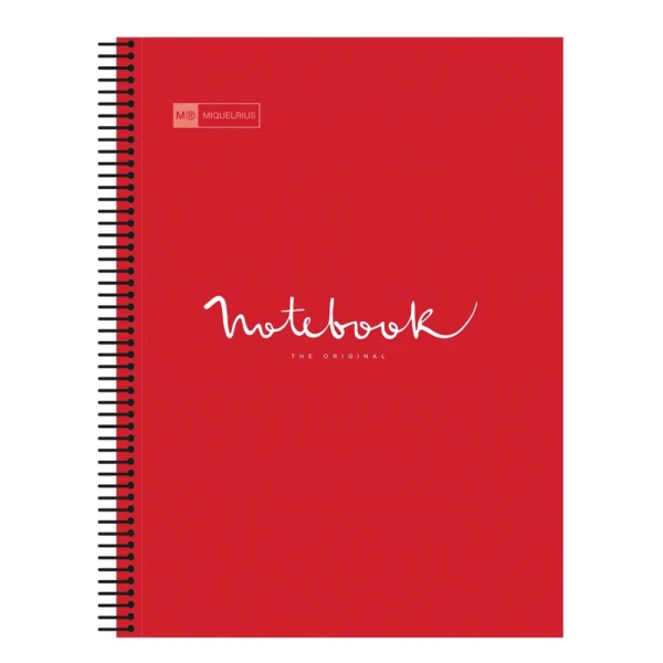MIQUELRIUS SPIRAL NOTEBOOK A4 80 SHEETS STRIPED MR EMOTIONS RED