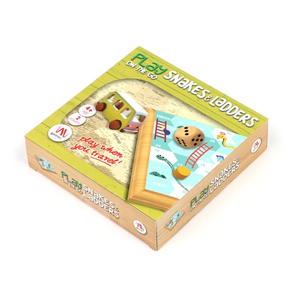 WOODEN BOARD GAME PLAY ON THE GO – SNAKES & LADDERS