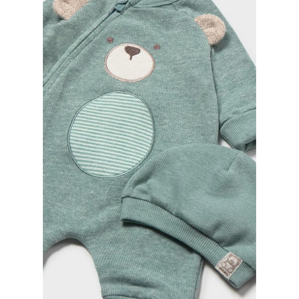 MAYORAL ROMPER AND HAT SET GREEN 
