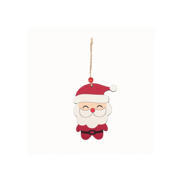 CHRISTMAS WOODEN ORNAMENT 10 cm MR & MRS SANTA - 2 DESIGNS
