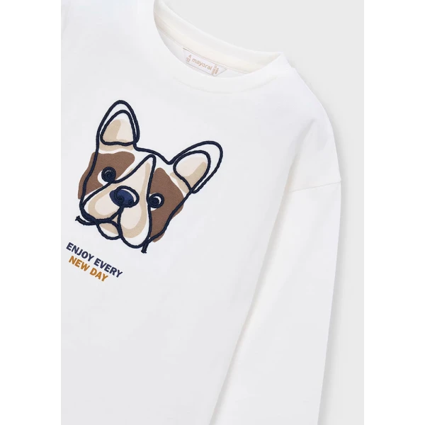MAYORAL T-SHIRT ΜΑΚΡΥΜΑΝΙΚΟ ΚΕΝΤΗΤΟ ΚΡΕΜ
