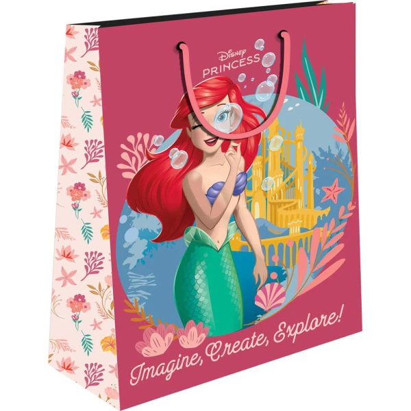 PAPER GIFT BAG 33X12X45 cm PRINCESS  & ARIEL - 2 DESIGNS