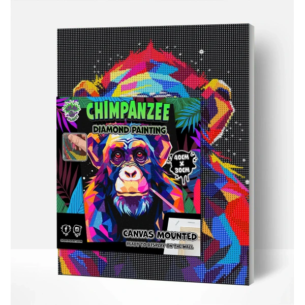 SPLAT PLANET ΣΕΤ DIAMOND PAINTING ΣΕ ΚΑΜΒΑ ΜΕ ΤΕΛΑΡΟ 30Χ40 εκ. CHIMPANZEE 