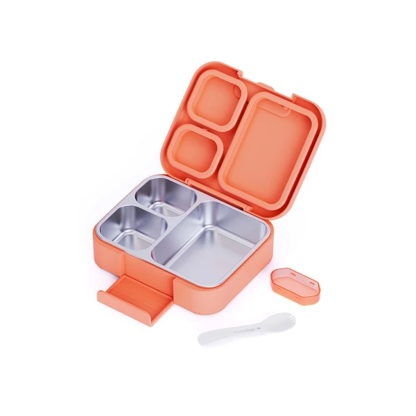 LUNCH BOX SAVE THE AEGEAN 750ml 3 STAINLESS STEEL REMOVABLE COMPARTMENTS CANDY SKY