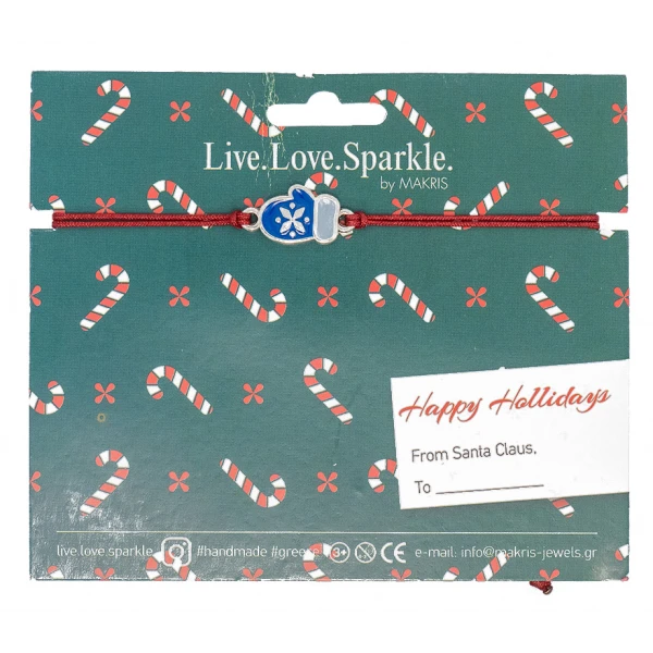 LUCKY CHARM MACRAME BRACHELET WITH GLOVE ENAMEL 1.4 cm - 2 COLOURS