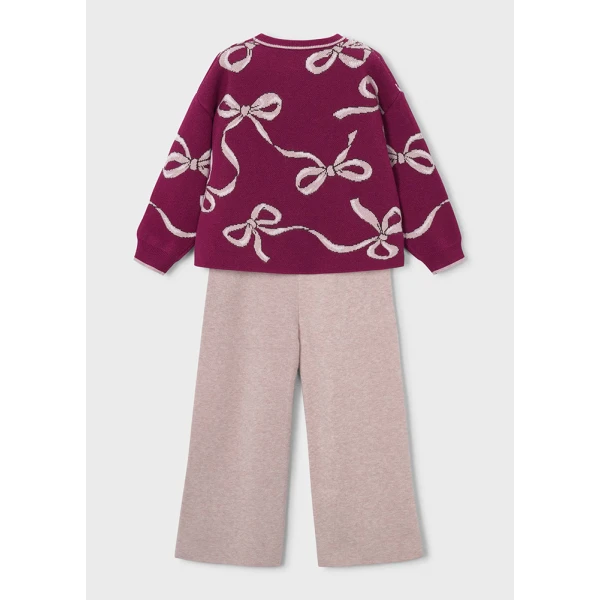 MAYORAL SET PANTS LONG KNITTED RASPBERRY