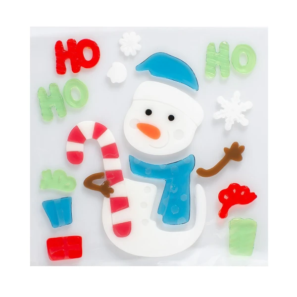 CHRISTMAS WINDOW DECORATIVE GEL L19XH19 cm - 4 DESIGNS