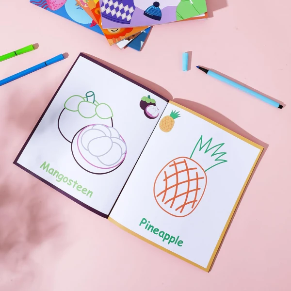 DELI PRE-PRINTED FRUIT COLORING BOOK 21X18 cm 120gms 12 SHEETS