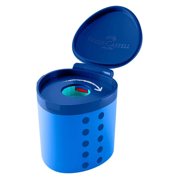 FABER-CASTELL SHARPENER FOR COLOURED PENCILS GRIPPY BLUE