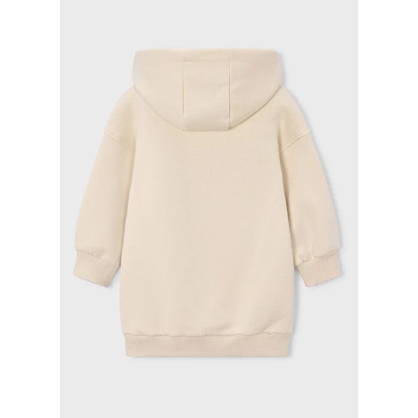 MAYORAL DRESS FLEECE HOOD BEIGE
