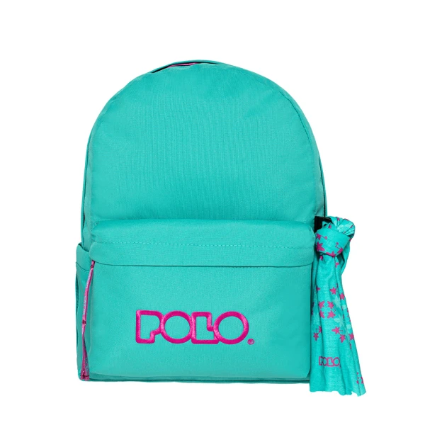 POLO 2026 ΣΑΚΙΔΙΟ ORIGINAL DOUBLE SCARF ΚΥΑΝΟ-ΣΚΟΥΡΟ ΦΟΥΞΙΑ