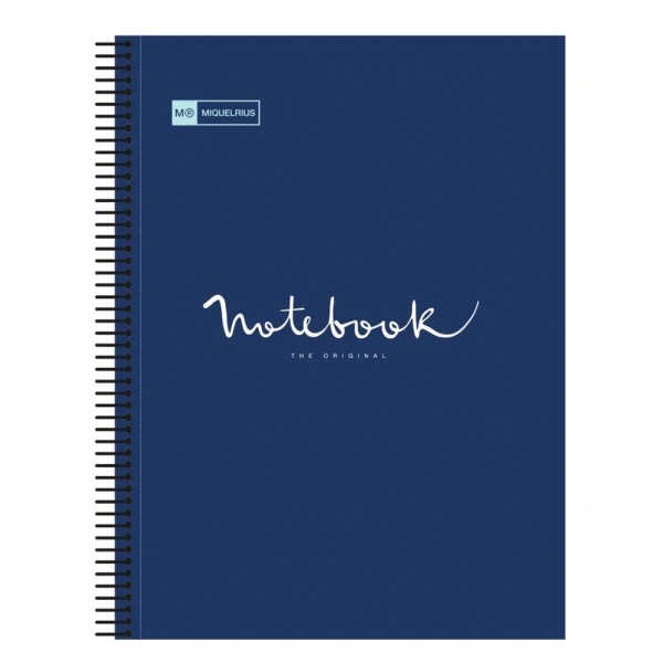 MIQUELRIUS SPIRAL NOTEBOOK A4 80 SHEETS STRIPED MR EMOTIONS NAVY