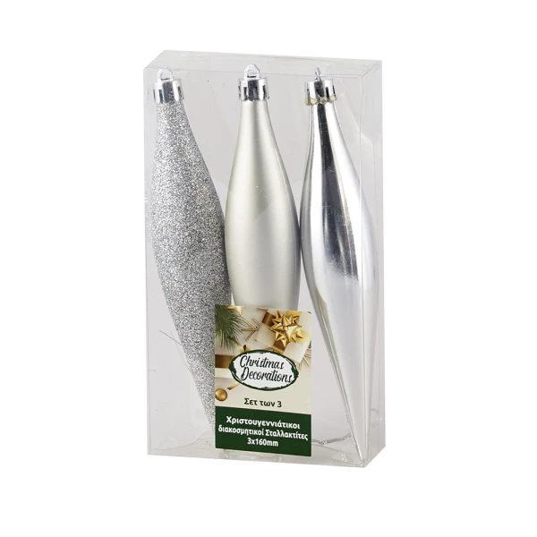 HANGING TEAR SILVER 16 cm SET 3 pcs