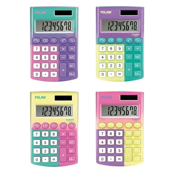 MILAN 8-DIGIT POCKET CALCULATOR SUNSET COLLECTION - 4 COLOURS