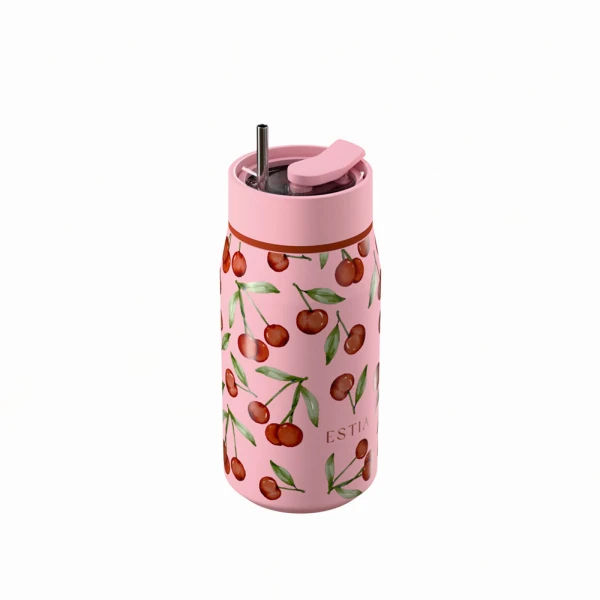 ESTIA HOME ART ΘΕΡΜΟΣ LENS SAVE THE AEGEAN 360ml CHERRY ROSE