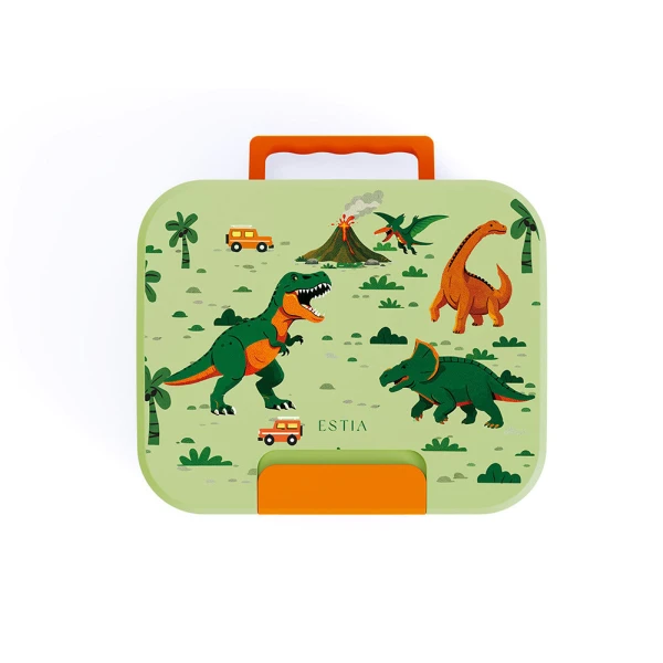 LUNCH BOX SAVE THE AEGEAN 950ml 3 STAINLESS STEEL REMOVABLE COMPARTMENTS DINO EXPLORER
