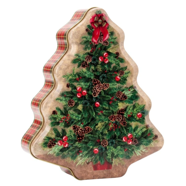 TREE SHAPE TIN BOX 18X15X6 CM