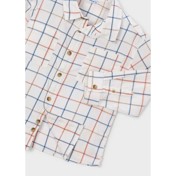 MAYORAL SHIRT LONG SLEEVES VIYELLA  BRIGHT SALMON