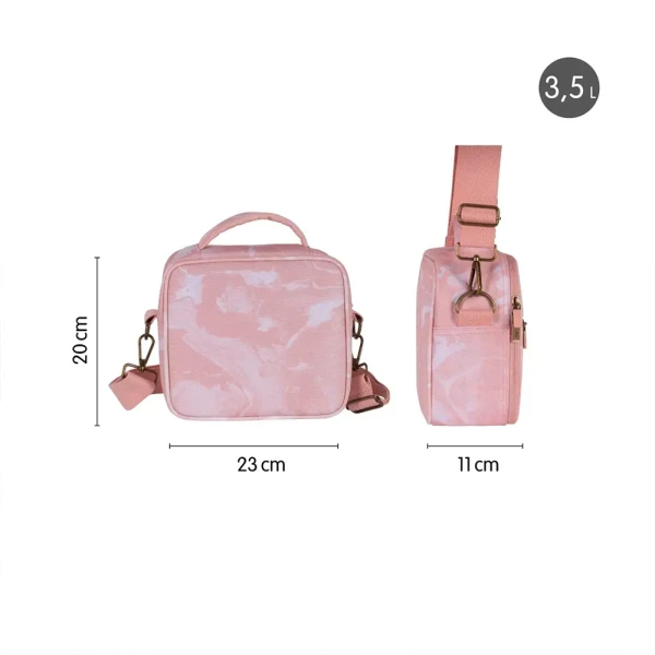 MILAN ISOTHERMAL LUNCH BAG WITH 3 LUNCH BOXES LAVA SERIES PINK
