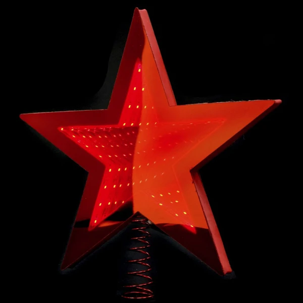 XMAS 3D LED TREE TOP RED STAR 20 CM BATTERY