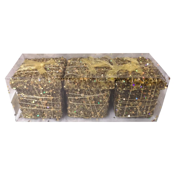 DECORATIVE BOX GIFT 3 pcs 8X9 cm GOLD