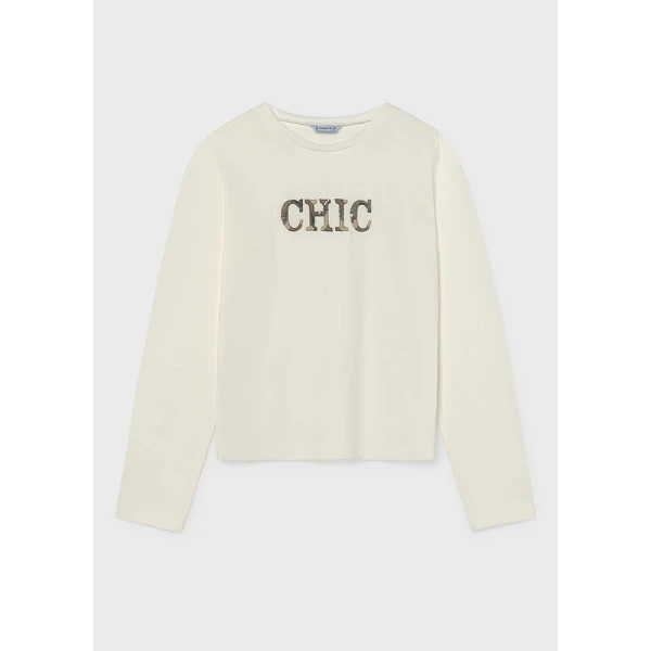 MAYORAL T-SHIRT LONG SLEEVES CHIC  CREAM