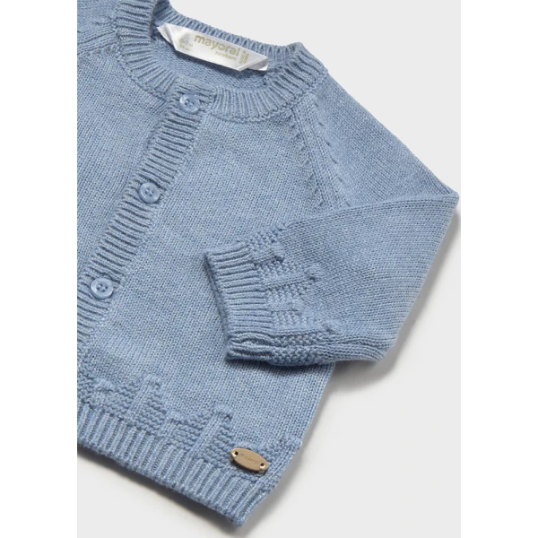 MAYORAL JACKET KNITTED CREW NECK LIGHT BLUE