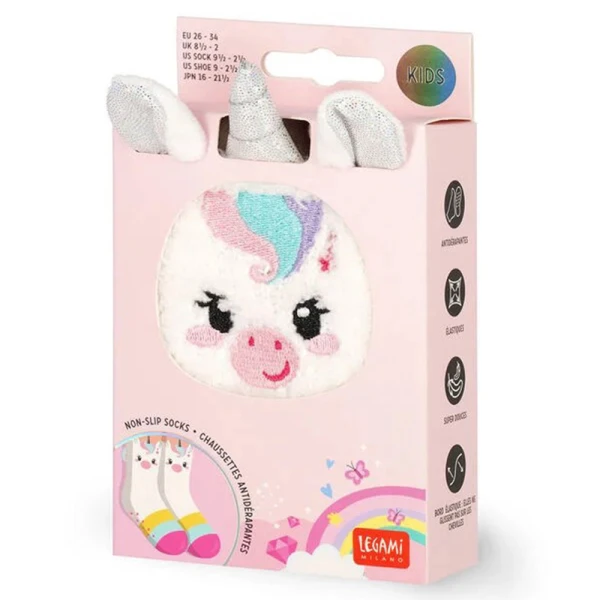 LEGAMI KIDS NON-SLIP SOCKS IT\'S A MATCH - UNICORN