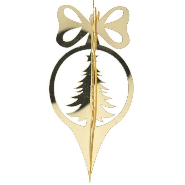  X MAS HANGING 3D GOLD ONION DECO 16CM