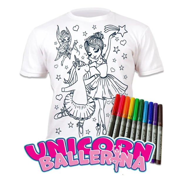 SPLAT PLANET ΠΛΕΝΟΜΕΝΟ T-SHIRT ΖΩΓΡΑΦΙΚΗΣ UNICORN BALLERINA ΜΕ ΜΑΡΚΑΔΟΡΟΥΣ (5-6 ΕΤΩΝ)