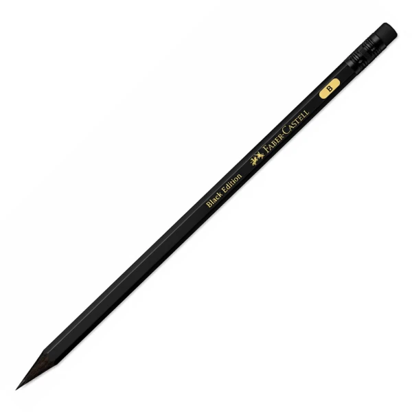 FABER-CASTELL ΜΟΛΥΒΙ BLACK EDITION ΜΑΥΡΟ Β ΜΕ ΓΟΜΑ