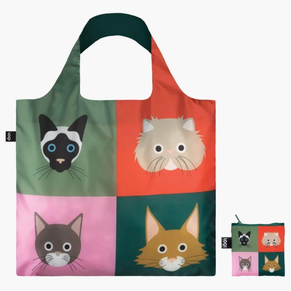 LOQI RECYCLED TOTE BAG - STEPHEN CHEETHAM CATS