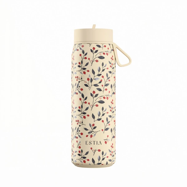 ESTIA HOME ART ΘΕΡΜΟΣ PULSE SAVE THE AEGEAN 500ml BLOOM BEIGE
