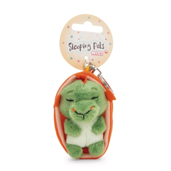 SLEEPING PETS PLUSH KEYHOLDER 8 cm - GREEN DRAGON