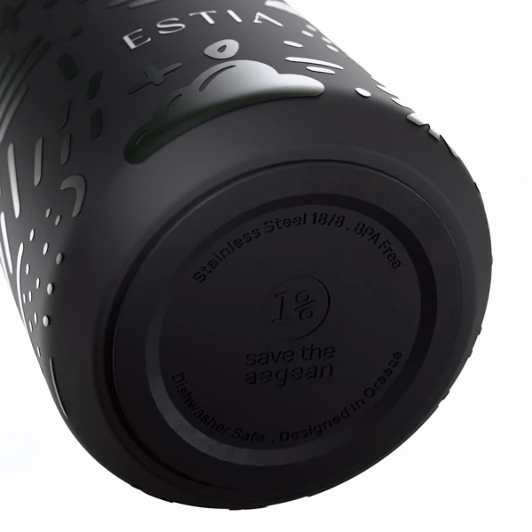 ESTIA HOME ART ΘΕΡΜΟΣ FLOW SAVE THE AEGEAN 500ml NOIR ECHO