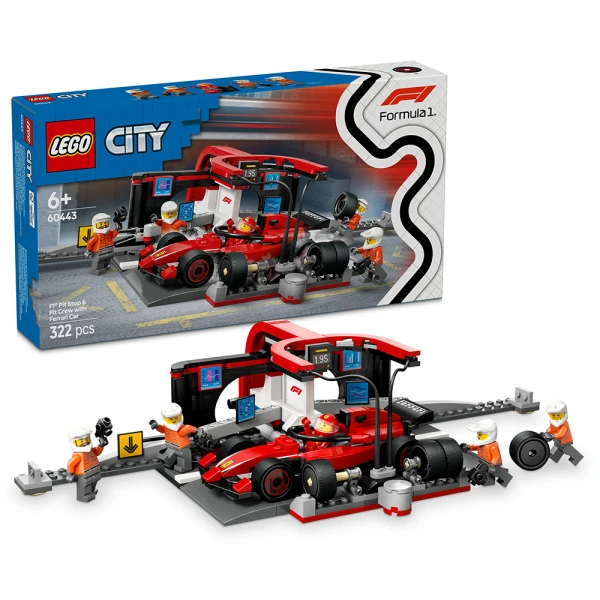 LEGO® CITY ΠΙΤ ΣΤΟΠ F1® & ΟΜΑΔΑ ΠΙΤ ΜΕ ΑΥΤΟΚΙΝΗΤΟ FERRARI