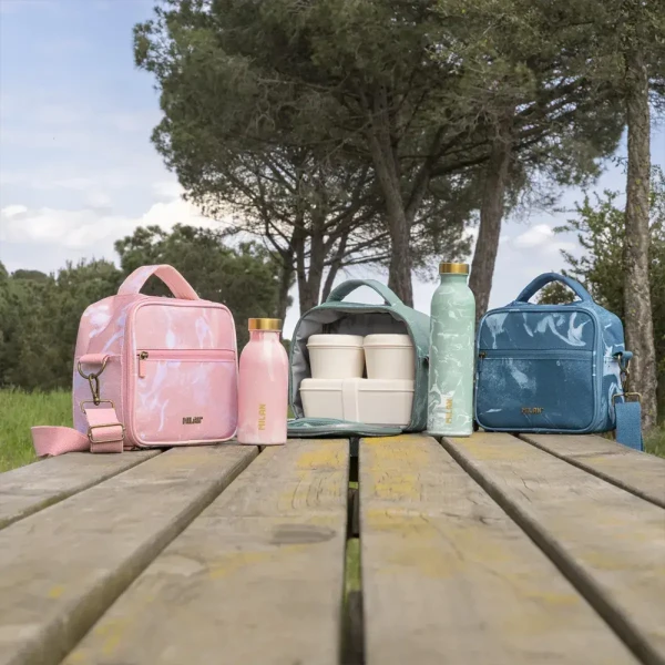 MILAN ISOTHERMAL LUNCH BAG WITH 3 LUNCH BOXES LAVA SERIES PINK