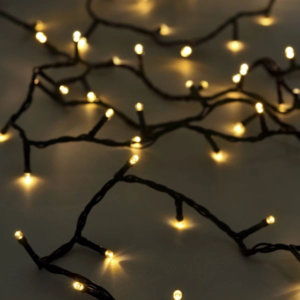 CHRISTMAS LIGHTS 100 LED GREEN WARM WHITE 5 meters CONNECTIBLE