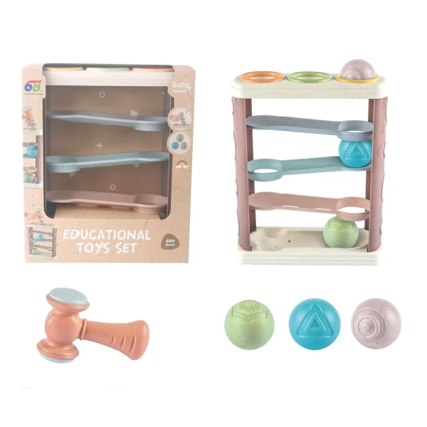 EDUCATIONAL BALL TRACK AND HAMMER TOY 11 pcs.