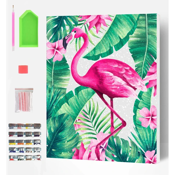 SPLAT PLANET ΣΕΤ DIAMOND PAINTING ΣΕ ΚΑΜΒΑ ΜΕ ΤΕΛΑΡΟ 30Χ40 εκ. FLAMINGO