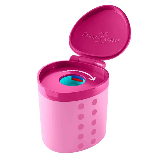 FABER-CASTELL SHARPENER FOR COLOURED PENCILS GRIPPY PINK