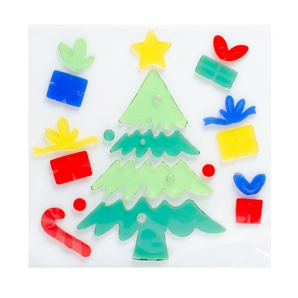 CHRISTMAS WINDOW DECORATIVE GEL L19XH19 cm - 4 DESIGNS