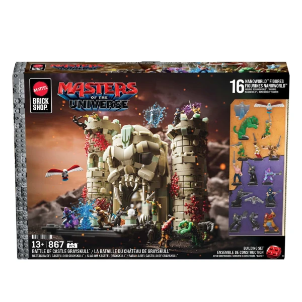 MATTEL BRICK SHOP MASTERS OF THE UNIVERSE BUILDING SET - BATTLE OF CASTLE GRAYSKULL