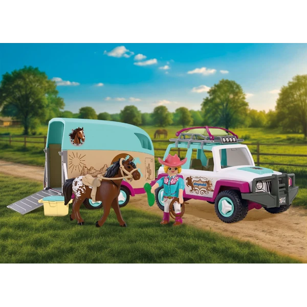 PLAYMOBIL I LOVE HORSES ΟΧΗΜΑ 4Χ4 ΜΕ ΤΡΕΪΛΕΡ ΜΕΤΑΦΟΡΑΣ ΑΛΟΓΟΥ