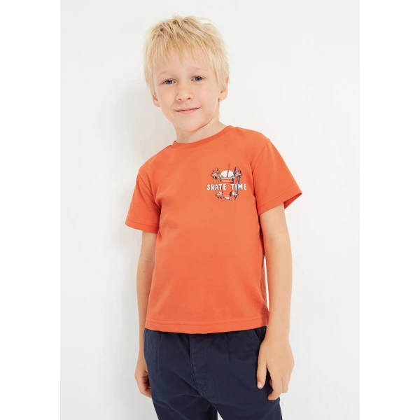 MAYORAL SHORT SLEEVE BLOUSE PRINT BACK ORANGE