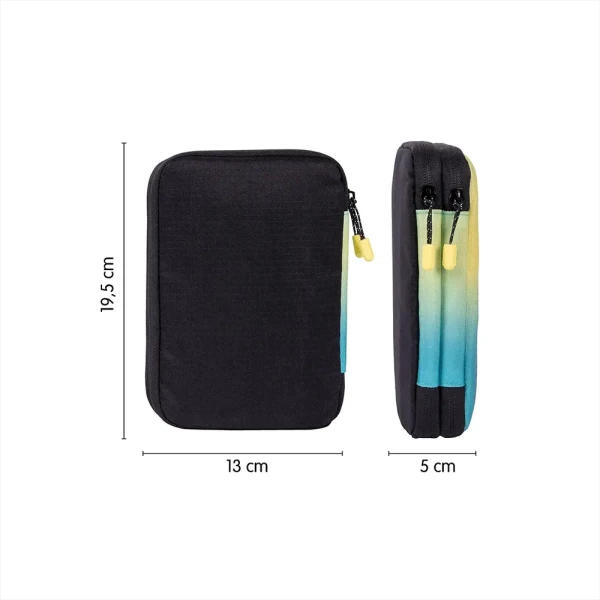 MILAN FILLED DOUBLE PENCIL CASE BLACK