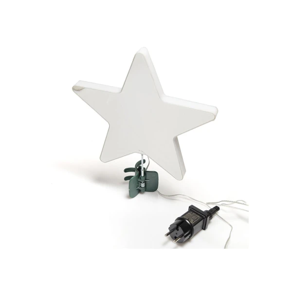 CHRISTMAS TREE TOP MIRROR STAR RED 25 cm WITH LED