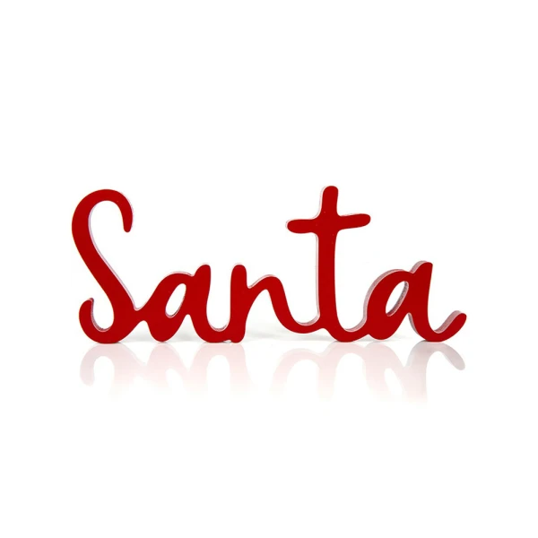 WOODEN DECORATIVE SANTA 36X14 cm