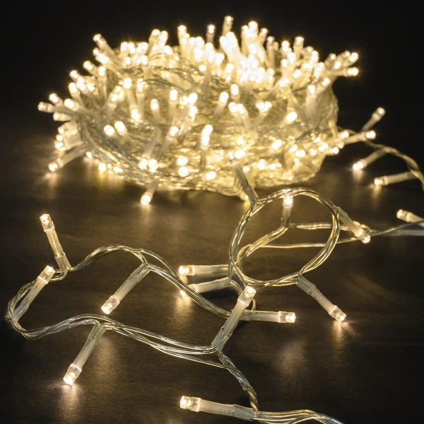 400 LED STRING LIGHTS CLEAR WARM WHITE 20 METERS 8 FUNCTIONS INDOOR & OUTDOOR