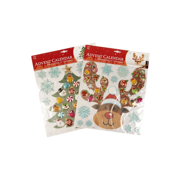 CHRISTMAS WALL DECORATIVE CALENDAR 30.5X31.5 cm - 2 DESIGNS